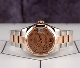 Rolex Datejust 31mm Midsize 18K Rose Gold & Steel Watch Pink Floral Dial 178241
